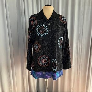 Coldwater Creek Embroidered Long Sleeve Shirt/Jacket